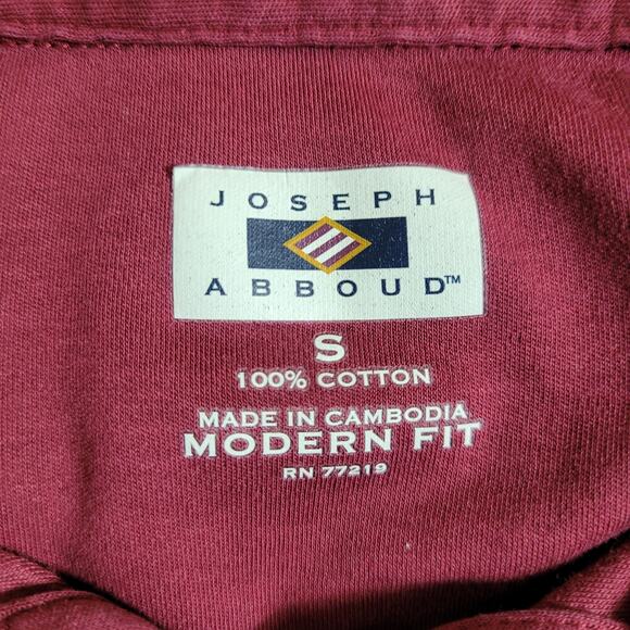 Joseph Abboud Men's Modern Fit Maroon Collared Polo Short Sleeve Shirt Small - Picture 6 of 7
